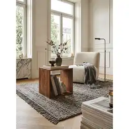 Netto Marken-Discount Beistelltisch Massivholz Cube Regal Landhausstil MUMBAI, Dunkelbraun 43x33x43 cm Angebot