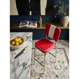 Netto Marken-Discount Barhocker Retro 50er Jahre Dinerstil Weiß, Rot 40x38x110 cm Angebot