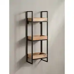 Netto Marken-Discount Wandregal Mango Massivholz Metall Industrial Stil 27x77x18 cm Rechteckig mit 3 Ablagen Angebot