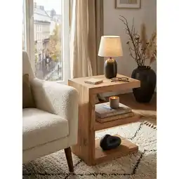 Netto Marken-Discount Beistelltisch Massivholz E Cube Landhausstil Design MUMBAI, Akazie 30x44x60 cm Angebot