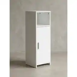 Netto Marken-Discount Badschrank Weiß 30x95,5x30cm aus Holz mit Tür und Ablagefach Angebot