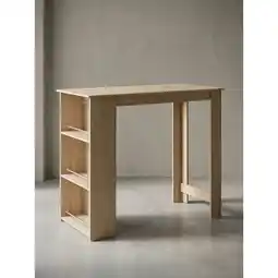 Netto Marken-Discount Bartisch mit Regal, Holzplatte und Metallgestell für Küche oder Bar, Sonoma 60x120x107 cm Angebot