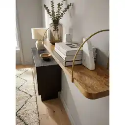 Netto Marken-Discount Wandregal Massivholz Metall Kleines Industrial, Mango 120x25x22 cm Angebot