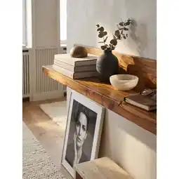 Netto Marken-Discount Wandregal MUMBAI Massivholz Hängend Landhausstil, Dunkelbraun 160x24x17 cm Angebot