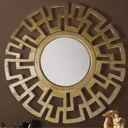 Netto Marken-Discount Wandspiegel Rund Metall Gold 60 cm Art déco Stil Angebot
