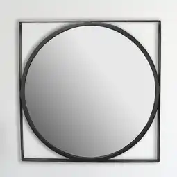 Netto Marken-Discount Wandspiegel Rund Metall Schwarz 54x54 cm Quadratischer Rahmen Angebot