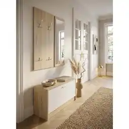 Netto Marken-Discount Wandgarderobe mit Spiegel und Schuhschrank SALERNO, Sonoma 80x27x180 cm Angebot