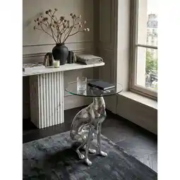 Netto Marken-Discount Beistelltisch – Aluminium Silber Figur Hund Angebot