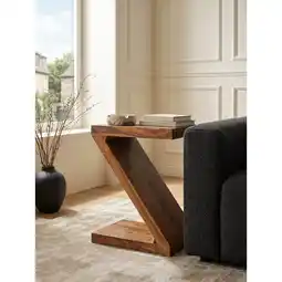 Netto Marken-Discount Beistelltisch Massivholz Z Cube Landhausstil Design MUMBAI, Dunkelbraun 30x44x59 cm Angebot