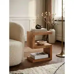 Netto Marken-Discount Beistelltisch Massivholz S Cube Landhausstil Design MUMBAI, Akazie 30x44x60 cm Angebot