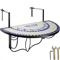 Netto Marken-Discount tectake Balkontisch, Stahl, Mosaik und Zement, massive Platte, 75 x 65 x 62 cm Angebot