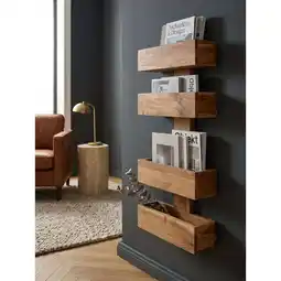 Netto Marken-Discount Zeitungsständer MUMBAI Massivholz mit 2 Fächern Landhausstil, Akazie 30x10x72 cm Angebot