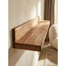 Netto Marken-Discount Wandregal MUMBAI Massivholz Hängend Landhausstil, Akazie 160x24x17 cm Angebot