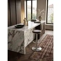 Netto Marken-Discount Barhocker Edelstahl Höhenverstellbar Drehbar Standfuß Gepolstert, Braun 38x38x82 cm Angebot