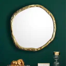 Netto Marken-Discount Wandspiegel Asymmetrisch Metall Gold 60x60 cm Modern Angebot