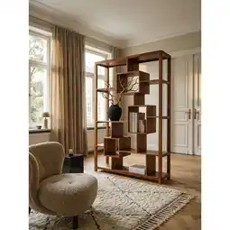 Netto Marken-Discount Bücherregal – Massivholz, 115x180cm, Ablagefächer, Landhausstil, freistehend Angebot