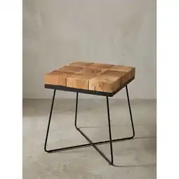 Netto Marken-Discount Beistelltisch – Akazie Massivholz braun, Metallgestell, 45x45x51 cm, quadratisch Angebot