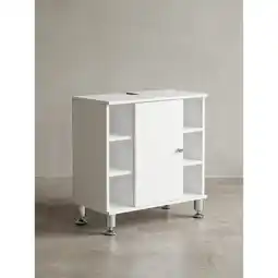 Netto Marken-Discount Waschbeckenunterschrank Weiß 60cm breit mit Tür, Fächern und Ablage Angebot