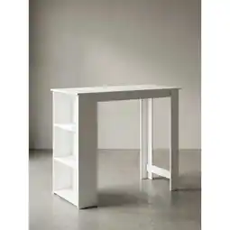 Netto Marken-Discount Bartisch mit Regal, Holzplatte und Metallgestell für Küche oder Bar, Weiß 60x120x107 cm Angebot