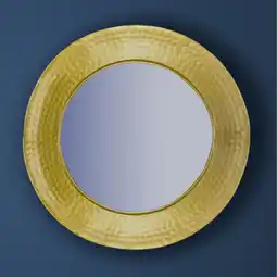 Netto Marken-Discount Wandspiegel Rund Metall Gold 60 cm Hammerschlag-Optik Angebot