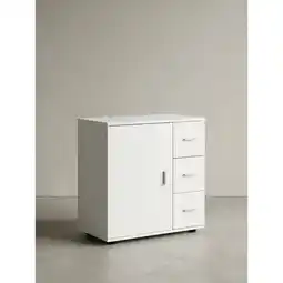 Netto Marken-Discount Badschrank Weiß 60x65,5x33cm mit Tür und Schubladen Angebot