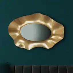 Netto Marken-Discount Wandspiegel Asymmetrisch Metall Gold 60x90 cm Modern Angebot