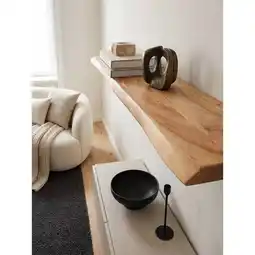 Netto Marken-Discount Wandregal Massivholz Baumkante Landhausstil, Akazie 115x25x4 cm Angebot