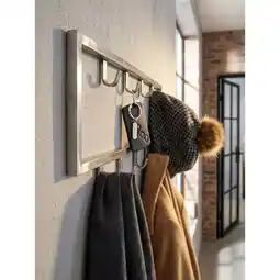 Netto Marken-Discount Wandgarderobe Metall Silber Modern 50x20x4 cm Hakenleiste Wandpaneel Angebot