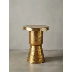 Netto Marken-Discount Beistelltisch – Rund Aluminium Gold Hammerschlagoptik 43x59x43 cm orientalisch Angebot