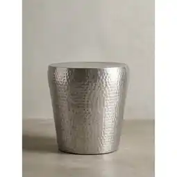 Netto Marken-Discount Beistelltisch – rund, Aluminium Silber, Hammerschlag, orientalisch, 41x41x41 cm Angebot