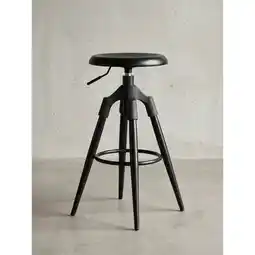 Netto Marken-Discount Barhocker – Schwarz Metall, höhenverstellbar, ohne Lehne, 72–80 cm, 100kg, Industrial-Stil Angebot