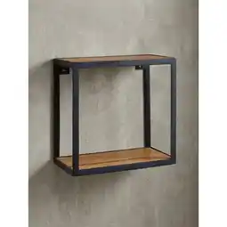 Netto Marken-Discount Wandregal Massivholz Metall Industrial Stil 35x18x35 cm Quadratisch Angebot