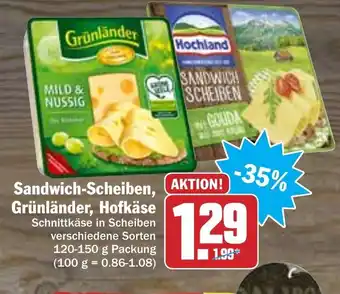 Hit Sandwich Scheiben, Grünländer, Hofkäse Angebot