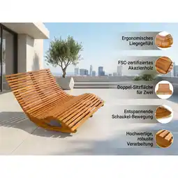 Netto Marken-Discount Ergonomische Doppelschwungliege aus Akazienholz - faltbar Angebot