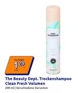 Action The Beauty Dept. Trockenshampoo Clean Fresh Volumen Angebot