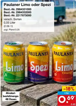 Netto Marken-Discount Paulaner limo Angebot