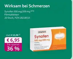 Mea Ratiopharm synofen 500 mg/200 mg Angebot