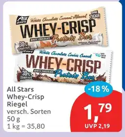 Budni All stars whey-crisp riegel Angebot
