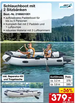 Netto Marken-Discount Art sport schlauchboot mit 2 sitzbänken ca. 3,2 m Angebot