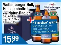 Getränke City Weltenburger kloster hell, hell alkoholfrei oder natur-radler Angebot