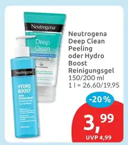 Budni Neutrogena deep clean peeling oder hydro boost reinigungsgel Angebot