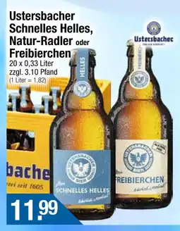 Getränke City Ustersbacher schnelles helles, natur-radler oder freibierchen Angebot