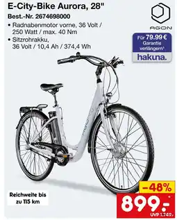 Netto Marken-Discount Agon e-city-bike aurora Angebot