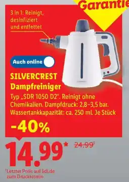 Lidl SILVERCREST Dampfreiniger Typ,SDR 1050 D2". Angebot