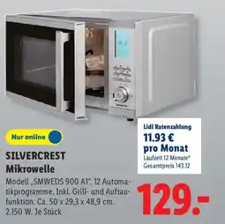 Lidl SILVERCREST Mikrowelle Modell ,,SMWEDS 900 A1". Angebot