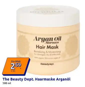 Action The Beauty Dept. Haarmaske Arganöl Angebot