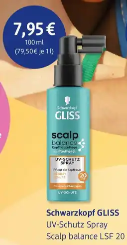 dm drogerie Schwarzkopf GLISS UV-Schutz Spray Scalp balance LSF 20 Angebot