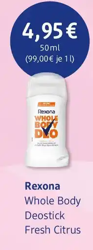 dm drogerie Rexona Whole Body Deostick Fresh Citrus Angebot