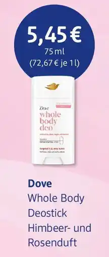dm drogerie Dove Whole Body Deostick Himbeer- und Rosenduft Angebot