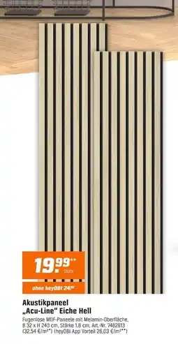 OBI Akustikpaneel ,,Acu-Line" Eiche Hell Angebot